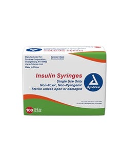 Insulin Syringe 1 mL 30G x 1/2", 100/Bx