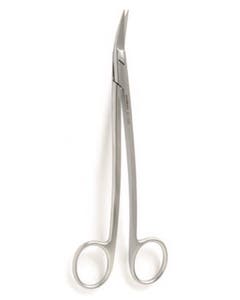 DEAN Dissecting Scissors 6 3/4 (17.1 cm), blades angled on flat, one blade serrated