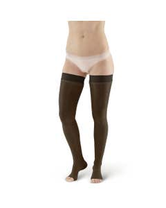AW Style 262 Signature Sheers Open Toe Thigh Highs w/Dot Band 15-20 mmHg