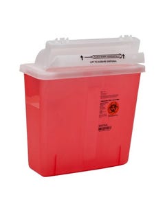 Sharps Container with Lid 5 Qt Red, Ea