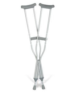 Medline Aluminum Push Button Crutches W/ Latex Free Rubber Accessories